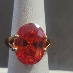 R410  Orange Sapphire Solitaire Ring Padparadscha